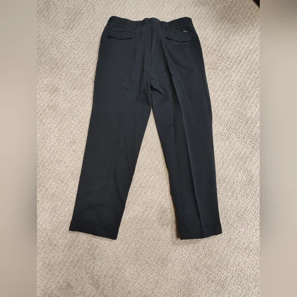 Men's Calvin Klein Black Chinos Flat Front Pants - Size 34W x 32L - EUC - Picture 3 of 4